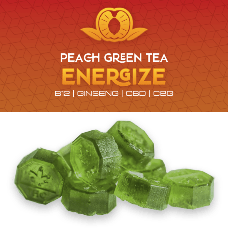 Kudose Peach Green Tea Fast-Acting THC Energize Gummies